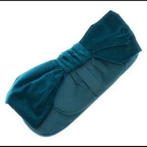 The Limited Satin & Velvet Purse Blue Clutch